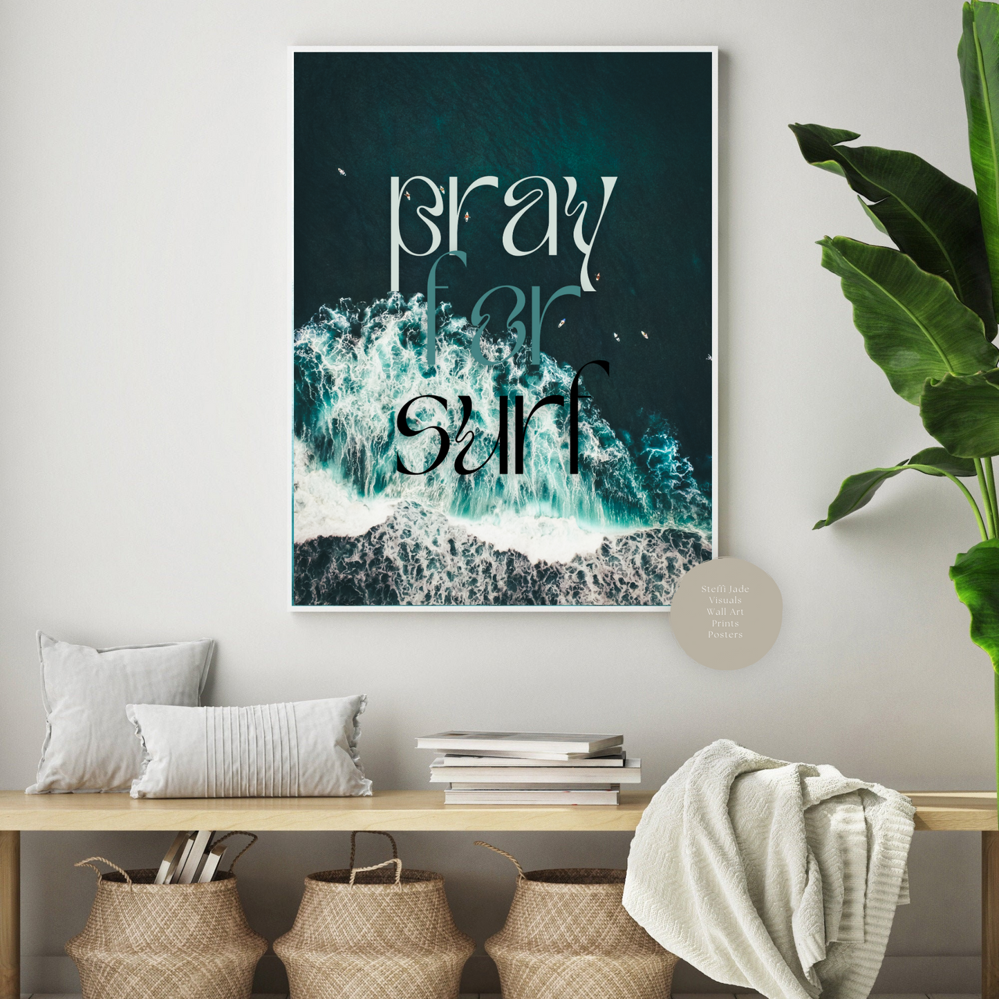Pray For Surf Art Poster